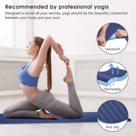 Tapis de Yoga TPE, exercice de sport Double couche pour débutant, gymnastique à domicile, Fitness, gymnastique, Pilates