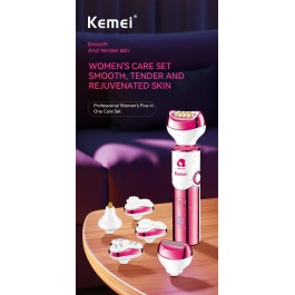 Kemei-Épilateur électrique multifonction pour femme, 6 en 1, trousse à outils de beauté, LCD Defeather