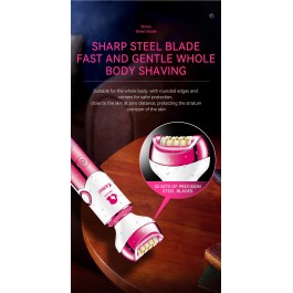 Kemei-Épilateur électrique multifonction pour femme, 6 en 1, trousse à outils de beauté, LCD Defeather