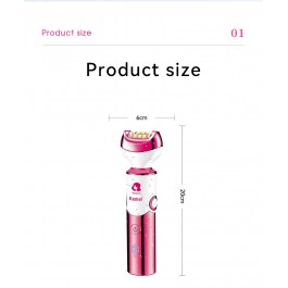 Kemei-Épilateur électrique multifonction pour femme, 6 en 1, trousse à outils de beauté, LCD Defeather