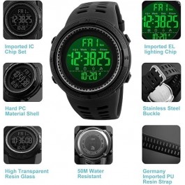 Montre numérique de Sport  - imperméables, Militaire ,Alarme/Compte à rebours/Chronomètre - 1251