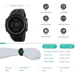 Montre numérique de Sport  - imperméables, Militaire ,Alarme/Compte à rebours/Chronomètre - 1251