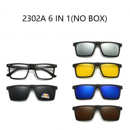 Lunettes de soleil polarisées cadre carré pince magnétique sur lunettes TR90 optique réf 2302