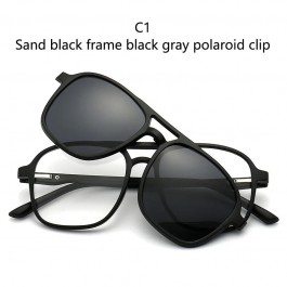 Lunettes de soleil polarisées à Attraction magnétique miroir, 6 Iin 1, Polaroid, pour hommes et femmes - 2333