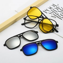 Lunettes de soleil polarisées à Attraction magnétique miroir, 6 Iin 1, Polaroid, pour hommes et femmes - 2333