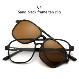 Lunettes de soleil polarisées à Attraction magnétique miroir, 6 Iin 1, Polaroid, pour hommes et femmes - 2333
