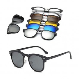 Lunettes de Soleil Magnétiques à réinitialisation et Monture Optique 6 en 1, Polarisées - 2218