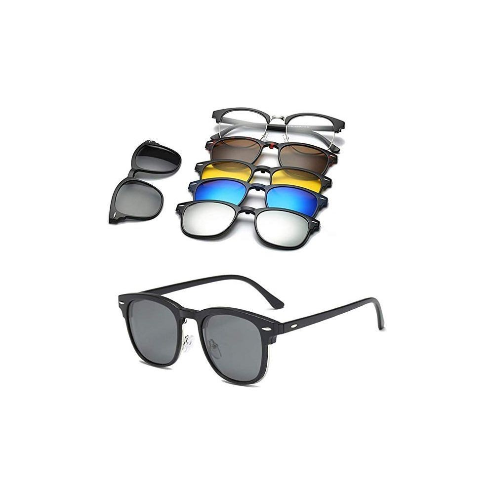 Lunettes de Soleil Magnétiques à réinitialisation et Monture Optique 6 en 1, Polarisées - 2218