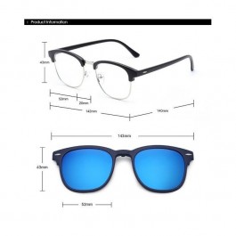 Lunettes de Soleil Magnétiques à réinitialisation et Monture Optique 6 en 1, Polarisées - 2218