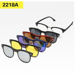 Lunettes de Soleil Magnétiques à réinitialisation et Monture Optique 6 en 1, Polarisées - 2218