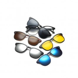 Lunettes de Soleil Magnétiques à réinitialisation et Monture Optique 6 en 1, Polarisées - 2218