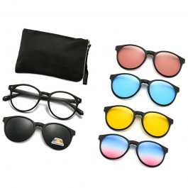 Lunettes de Soleil Magnétiques à réinitialisation et Monture Optique 6 en 1, Polarisées - 2231