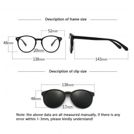 Lunettes de Soleil Magnétiques à réinitialisation et Monture Optique 6 en 1, Polarisées - 2231