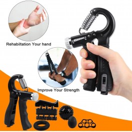 Kit Entraîneurs de force de préhension des doigts réglables, exercice des doigts, entraîneur de poignet, renforcement musculaire
