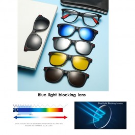 Lunettes de soleil polarisées à clip magnétique pour hommes et femmes, 6 en 1 Réf 2317
