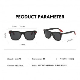 Lunettes de soleil polarisées à clip magnétique pour hommes et femmes, 6 en 1 Réf 2317