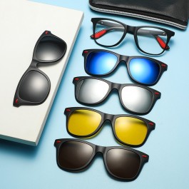 Lunettes de soleil polarisées à clip magnétique pour hommes et femmes, 6 en 1 Réf 2317
