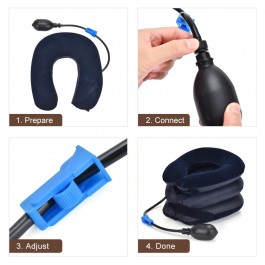 Collier Cervical gonflable à Air, Traction du cou, soutien du tracteur, oreiller de Massage, soulagement de la douleur