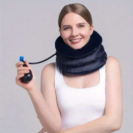 Collier Cervical gonflable à Air, Traction du cou, soutien du tracteur, oreiller de Massage, soulagement de la douleur