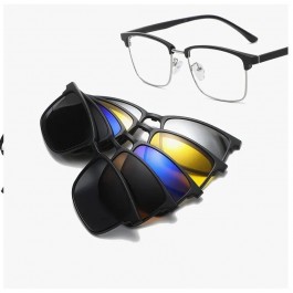 Lunettes 6 En 1 Monture et 5 Appliques Polarisées Réf 2372A