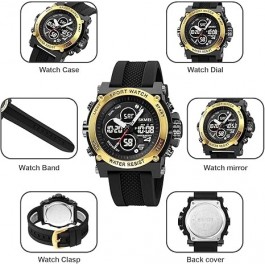 Montres électroniques numériques – Grand double affichage – Étanche – Montre tactique de l’armée pour homme
