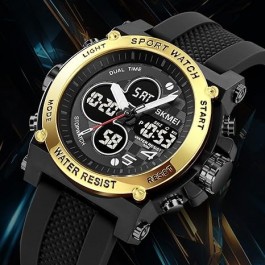Montres électroniques numériques – Grand double affichage – Étanche – Montre tactique de l’armée pour homme