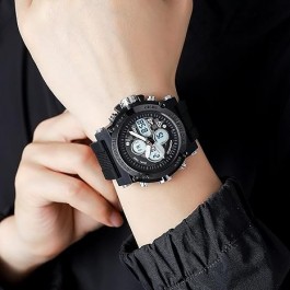 Montres électroniques numériques – Grand double affichage – Étanche – Montre tactique de l’armée pour homme