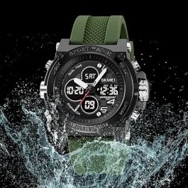 Montres électroniques numériques – Grand double affichage – Étanche – Montre tactique de l’armée pour homme