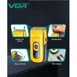 VGR rasoir professionnel visage chauve rasoir tondeuse à barbe rasoir électrique