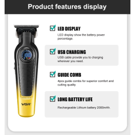 Tondeuse Électrique à cheveux Rechargeable Coupe de cheveux Barbier Professionnel Zéro mm V-996