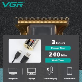 Tondeuse à cheveux professionnelle aste rétro T9 pour hommes, 0 mm Finition VGR V -073