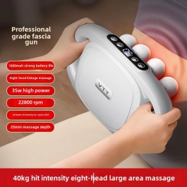 Pistolet de massage Pro sans fil à 8 têtes, tissu profond, relaxation musculaire, haute puissance