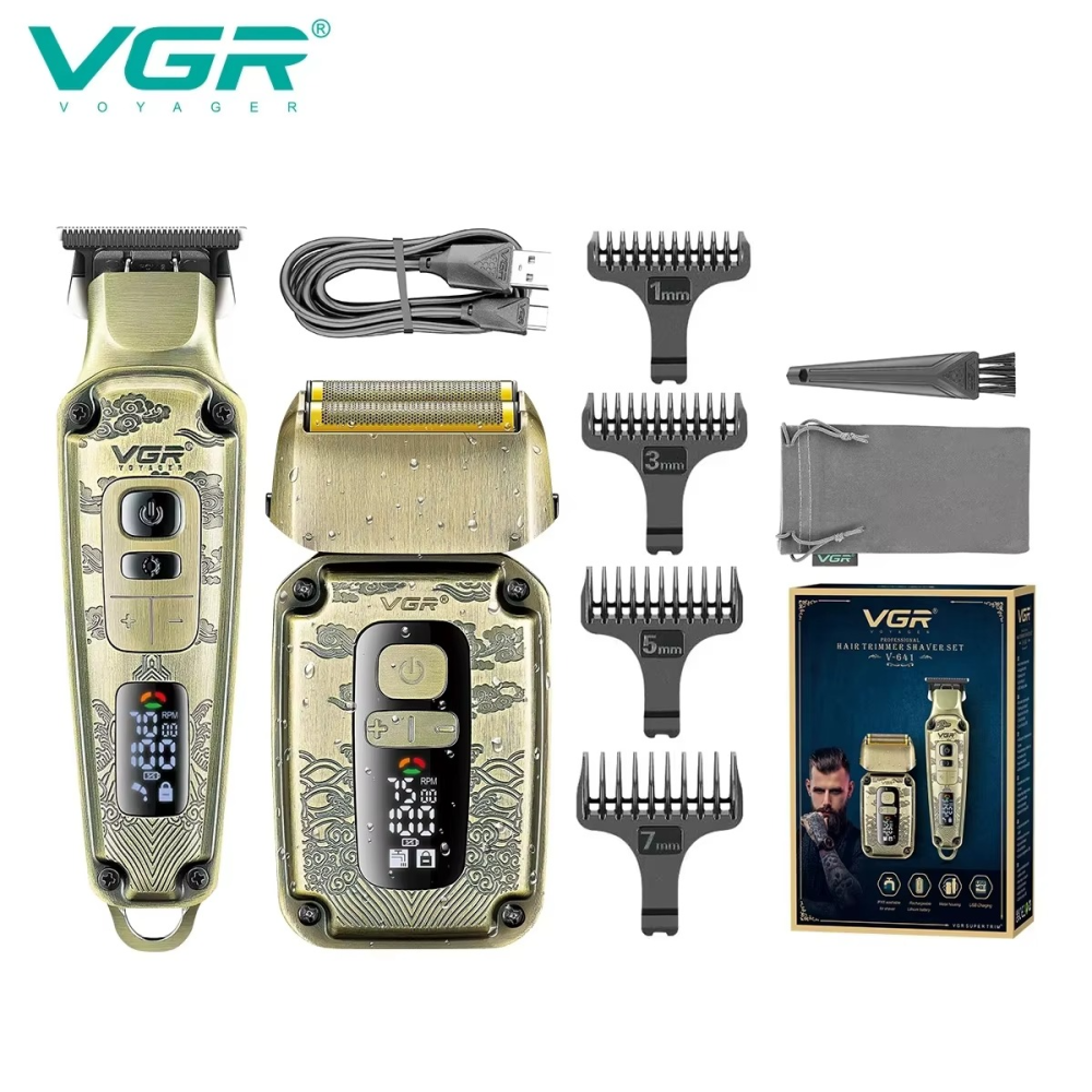 kit de toilettage professionnel 2-en-1 VGR V-641 tondeuse à cheveux & rasoir électrique