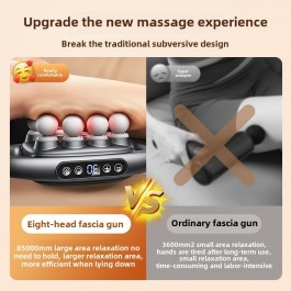 Pistolet de massage Pro sans fil à 8 têtes, tissu profond, relaxation musculaire, haute puissance