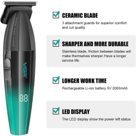 Tondeuse à cheveux électrique rasoir barbier Turbo LED tondeuse à barbe V-906