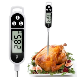 Thermomètre de cuisine numérique, outils de cuisine Sonde en acier inoxydable