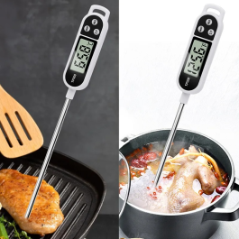Thermomètre de cuisine numérique, outils de cuisine Sonde en acier inoxydable