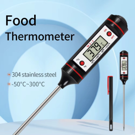 Thermomètre Sonde de four électronique en acier inoxydable, outils de cuisine numérique, cuisson des aliments, viande