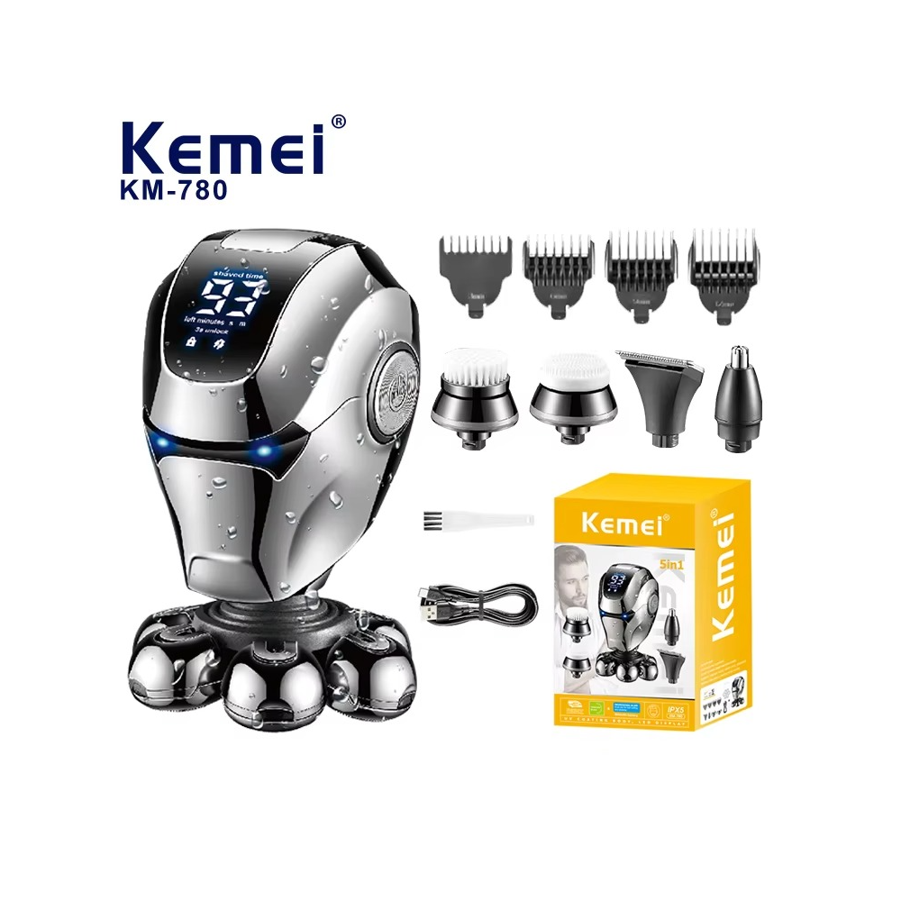 Kemei 780 rasoir électrique nez tondeuse brosse de nettoyage du visage masseur Facial 5 en 1
