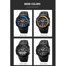 Montre électronique pour hommes double affichage multi fonctionnel étanche