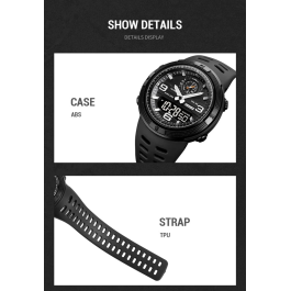 Montre électronique pour hommes double affichage multi fonctionnel étanche