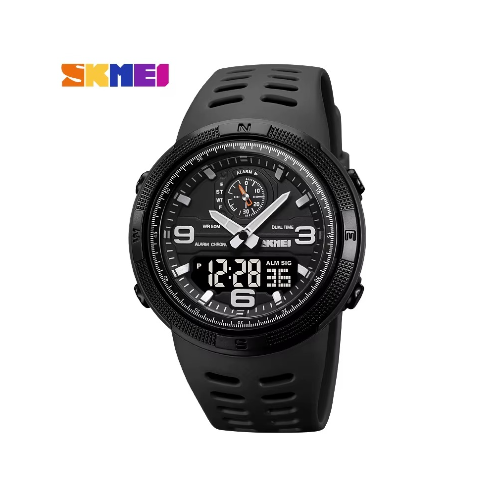 Montre électronique pour hommes double affichage multi fonctionnel étanche