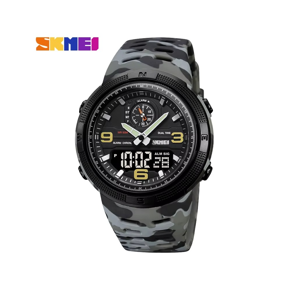 Montre électronique pour hommes double affichage multi fonctionnel étanche