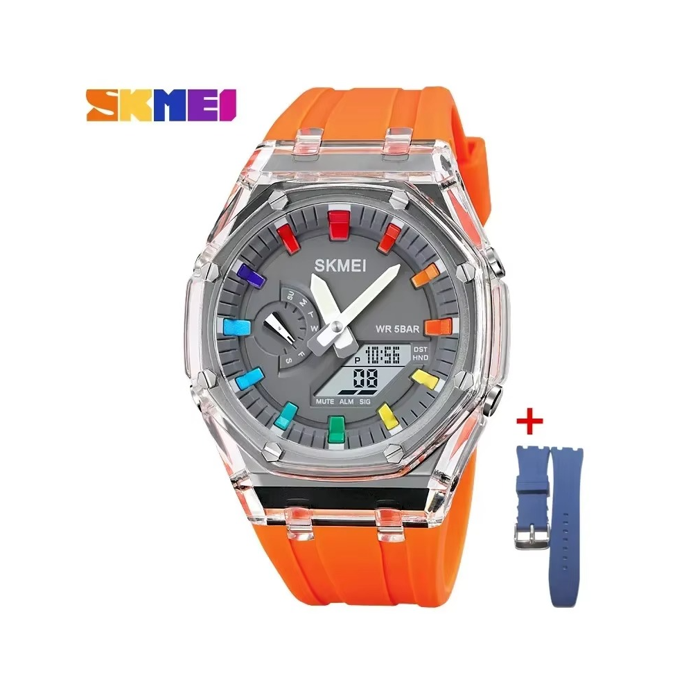 Montre compte à rebours chronomètre lumière LED mouvement électronique 5 réveil 2 temps