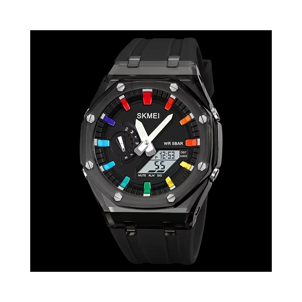 Montre compte à rebours chronomètre lumière LED mouvement électronique 5 réveil 2 temps