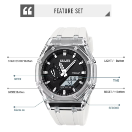 Montre compte à rebours chronomètre lumière LED mouvement électronique 5 réveil 2 temps