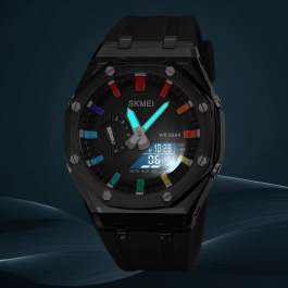 Montre compte à rebours chronomètre lumière LED mouvement électronique 5 réveil 2 temps