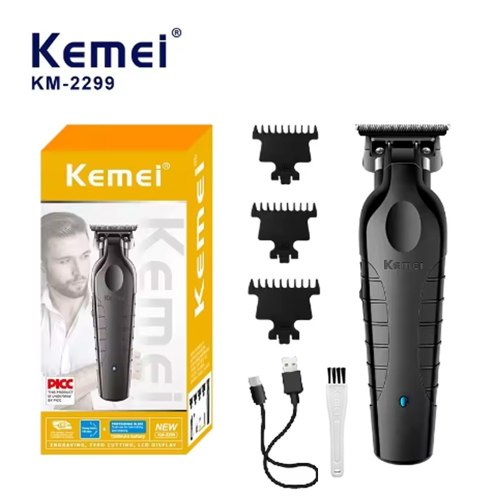 tondeuse à cheveux et  de barbier professionnelle sans fil à forte puissance de barbier , 0 mm, découpe et finition,km-2299